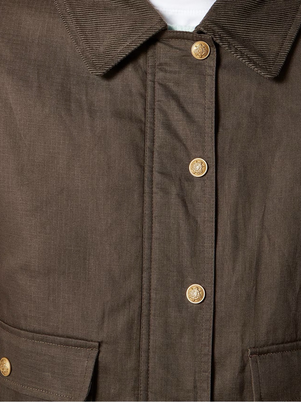 NWT J. Crew Olive Short Utility Jacket with Corduroy Collar - Picture 4 of 4